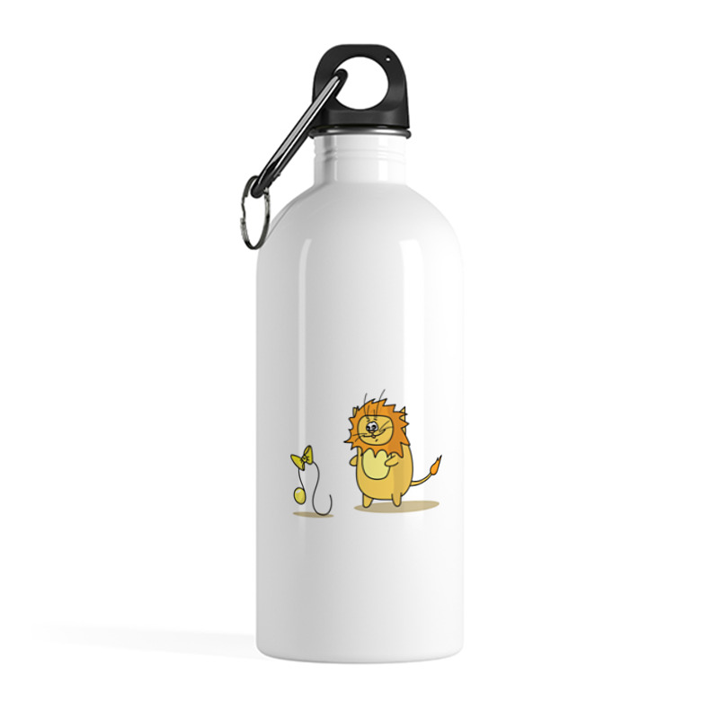 Printio Бутылка металлическая 500 мл Кот лев. подарок для льва сумка котогороскоп кот лев зеленый