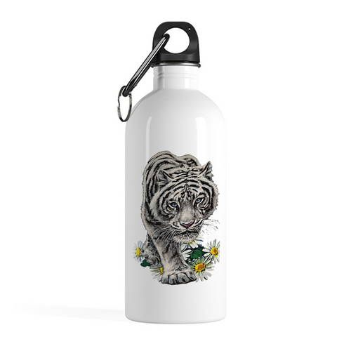 Заказать бутылки в Москве. Бутылка металлическая 500 мл Белый тигр. от Eva De Peron.  - готовые дизайны и нанесение принтов.