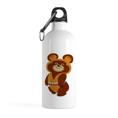 Заказать бутылки в Москве. Бутылка металлическая 500 мл Олимпийский мишка от T-shirt print  - готовые дизайны и нанесение принтов.