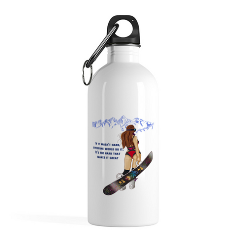Заказать бутылки в Москве. Бутылка металлическая 500 мл Девушка со сноубордом от Марина  - готовые дизайны и нанесение принтов.
