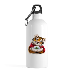 Заказать бутылки в Москве. Бутылка металлическая 500 мл Тигр со снежным шаром от tigerda  - готовые дизайны и нанесение принтов.