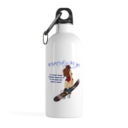Заказать бутылки в Москве. Бутылка металлическая 500 мл Девушка со сноубордом от Марина  - готовые дизайны и нанесение принтов.