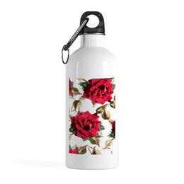 Заказать бутылки в Москве. Бутылка металлическая 500 мл Rose Low Poly vector от natulia_hatulia@yahoo.com - готовые дизайны и нанесение принтов.