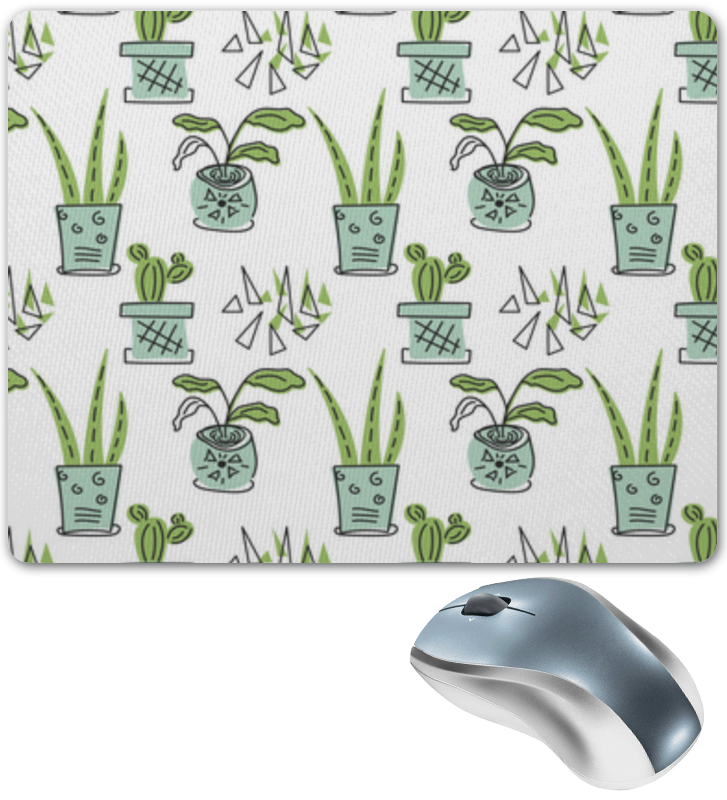 Printio Коврик для мышки Комнатные растения и кактусы пальмы кактусы папоротники и другие экзотические комнатные растения
