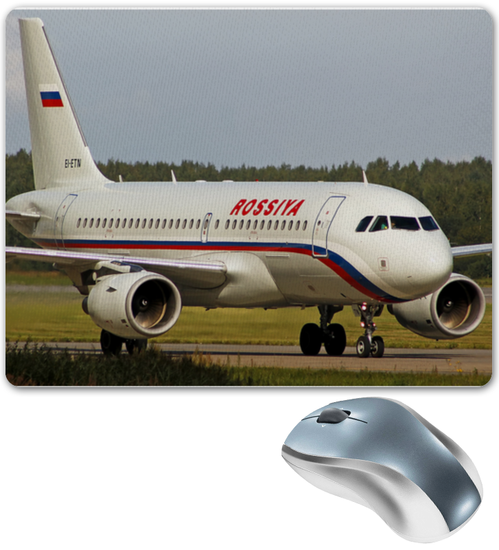 цена Printio Коврик для мышки Rossiya airbus a319