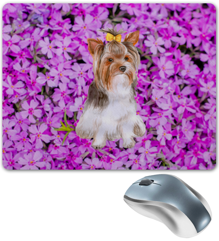 Printio Коврик для мышки цветы и пес