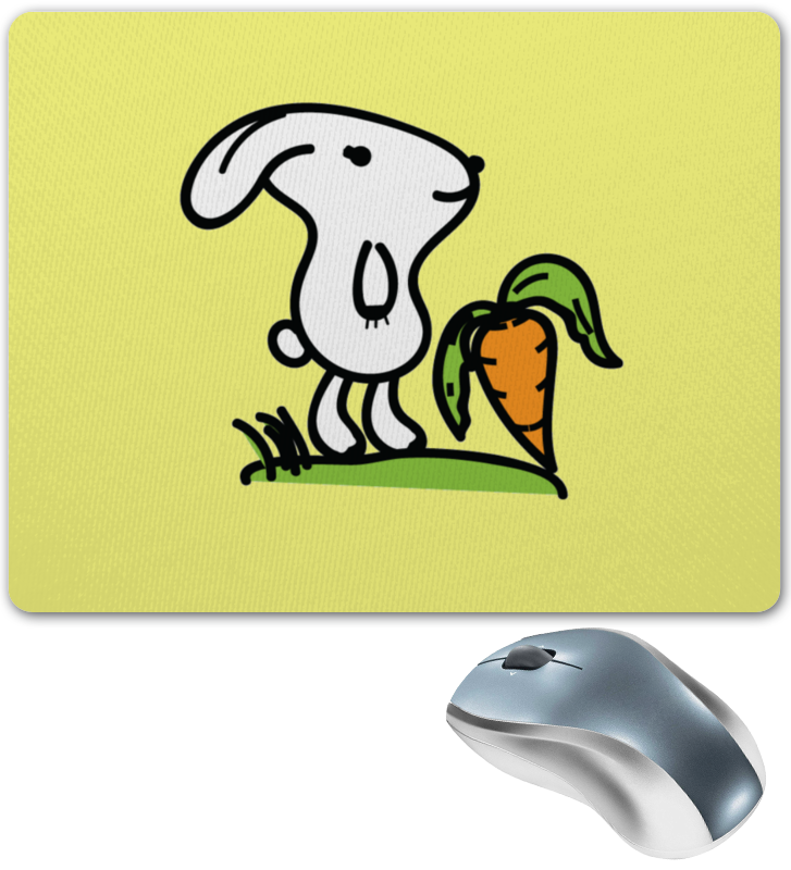 Printio Коврик для мышки Кроликус сувенир кролик с морковкой 6 5см