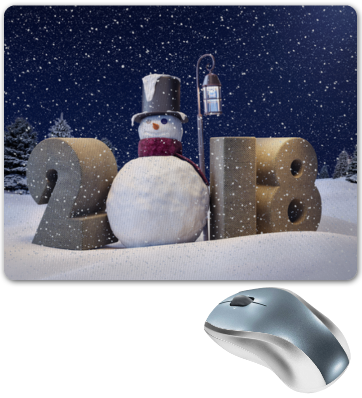 Printio Коврик для мышки Новогодний новогодние украшения лючия фигурка декоративная снеговик у ёлки c led подсветкой