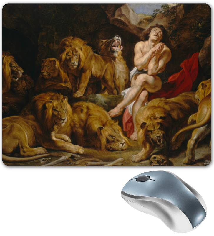 Printio Коврик для мышки Даниил в яме со львами (картина рубенса) цена и фото