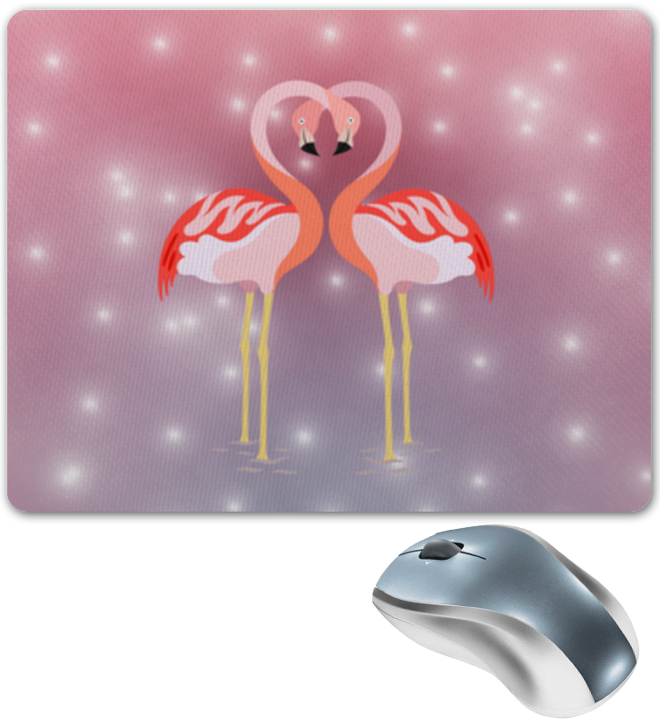 цена Printio Коврик для мышки Влюбленные фламинго