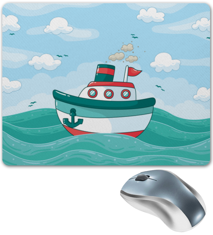 printio слюнявчик кораблик плывущий по волнам Printio Коврик для мышки Морской