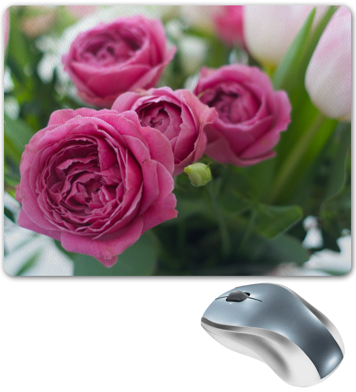 цена Printio Коврик для мышки Розовые розы