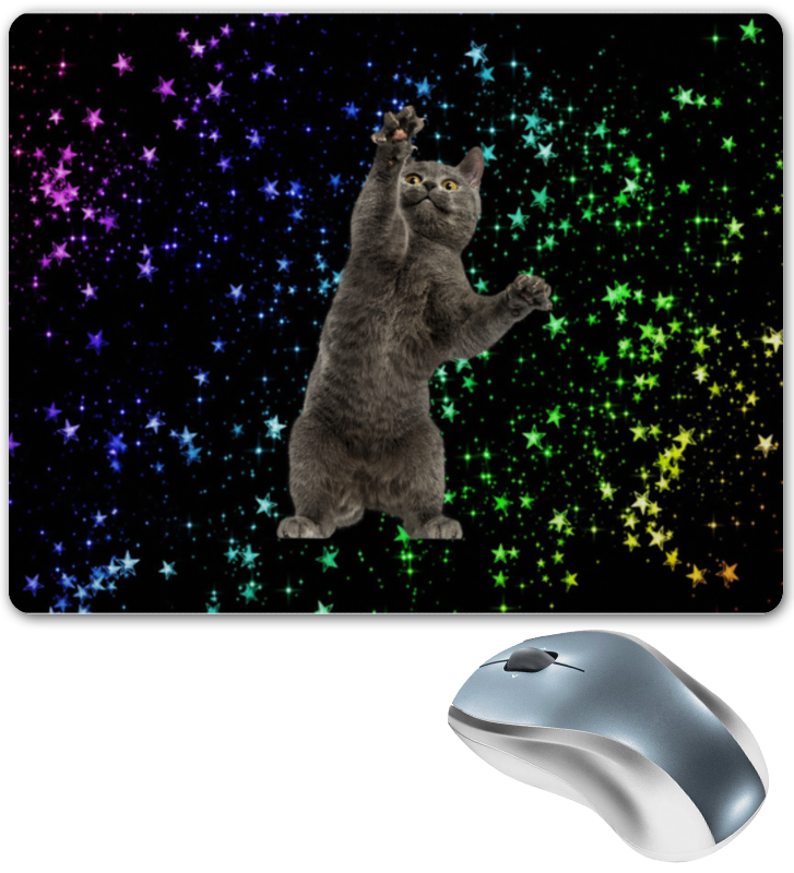 Printio Коврик для мышки кот и звезды