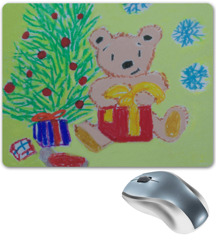 Printio Коврик для мышки Новогодний мишка сувенир winter wings мишка с елочкой