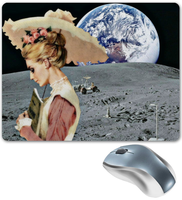 Printio Коврик для мышки Девушка на луне цена и фото