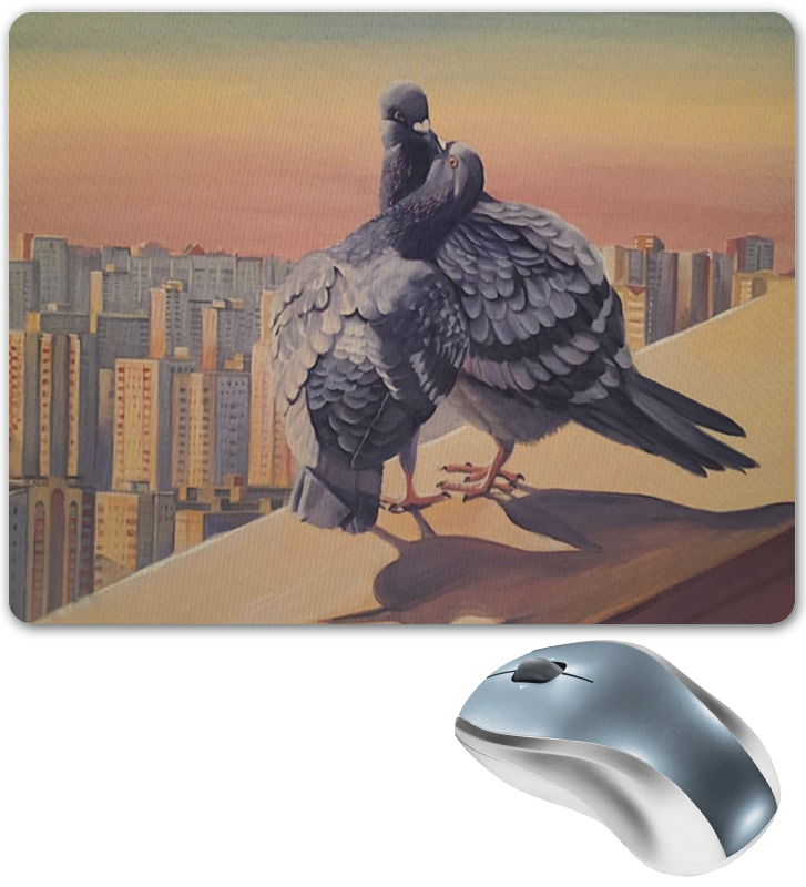 Printio Коврик для мышки Коврик для мыши с голубями на фоне ночного города коврик для мыши с рисунком размер 25x30см модель игры subnautica below zero 561