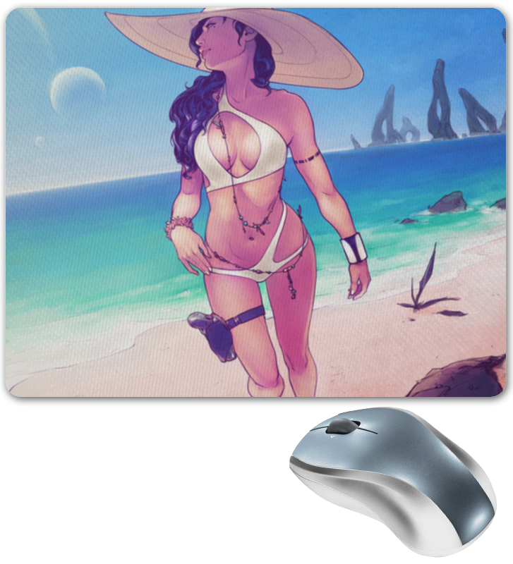 Printio Коврик для мышки Девушка на пляже силиконовый чехол на realme 5 pro девушка на пляже для реалми 5 про