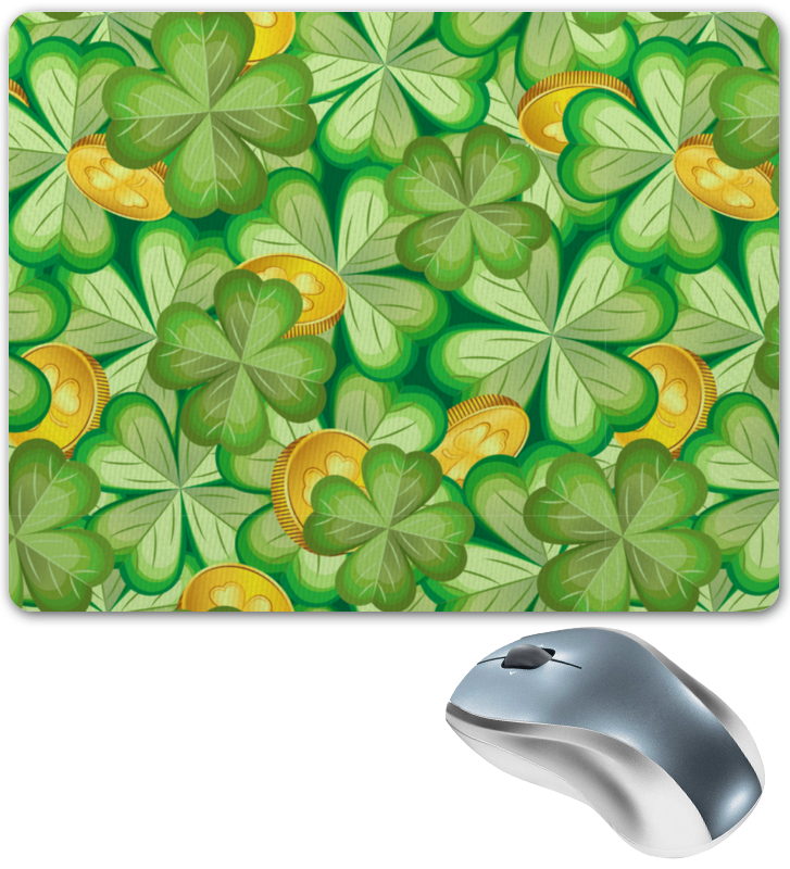 Printio Коврик для мышки Клевер & монеты printio коврик для мышки золотые слитки