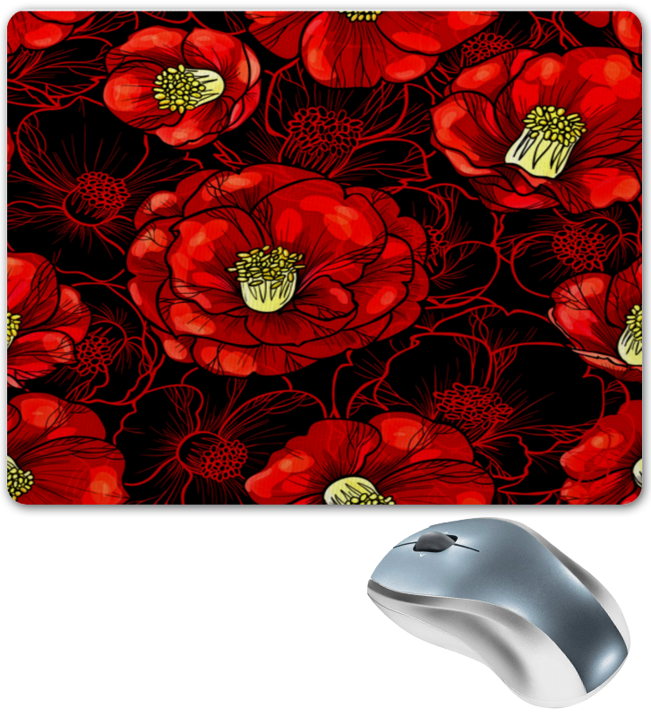 фотошторы цветы мака ш150xв180 см 2шт атлас на тесьме Printio Коврик для мышки Цветы мака