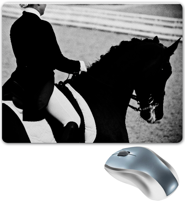 климке р выездка молодой спортивной лошади от воспитания жеребенка до первого соревнования Printio Коврик для мышки Всадница верхом на лошади
