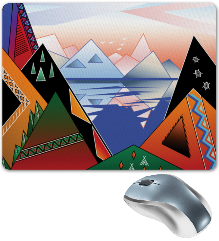 Printio Коврик для мышки Абстрактный пейзаж с горами и морем printio открытка 15x15 см абстрактный пейзаж с горами и морем