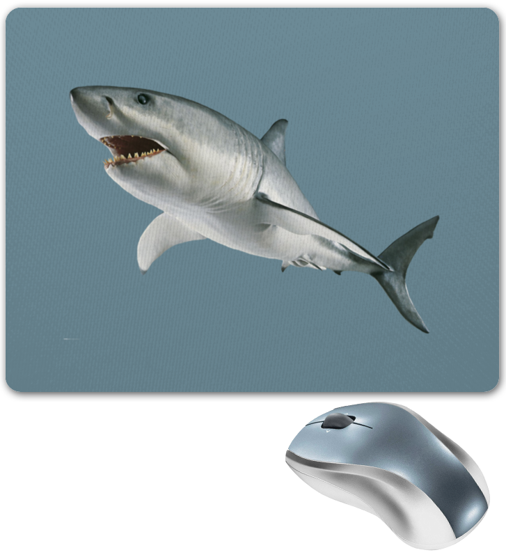Printio Коврик для мышки Атака хищной акулы. фигурка животного серая акула длина 41 см
