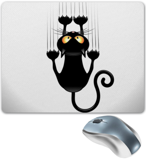 Заказать коврик для мышки в Москве. Коврик для мышки Черный кот от THE_NISE  - готовые дизайны и нанесение принтов.