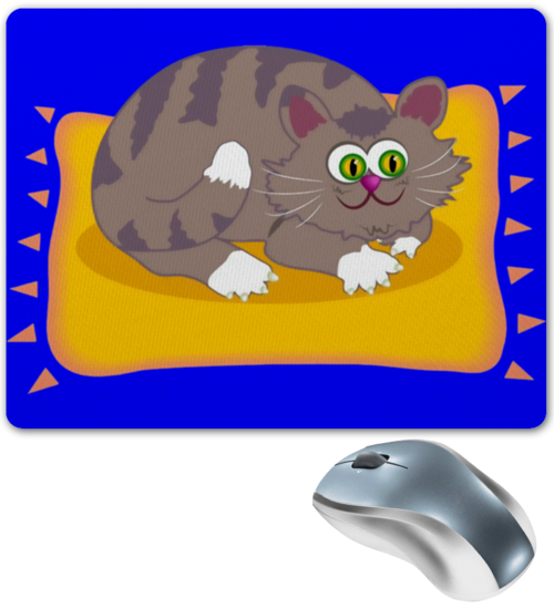 Заказать коврик для мышки в Москве. Коврик для мышки Котик  от ПРИНТЫ ПЕЧАТЬ  - готовые дизайны и нанесение принтов.