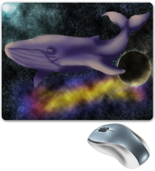 Заказать коврик для мышки в Москве. Коврик для мышки Whale Of The Universe от rushimokawa - готовые дизайны и нанесение принтов.
