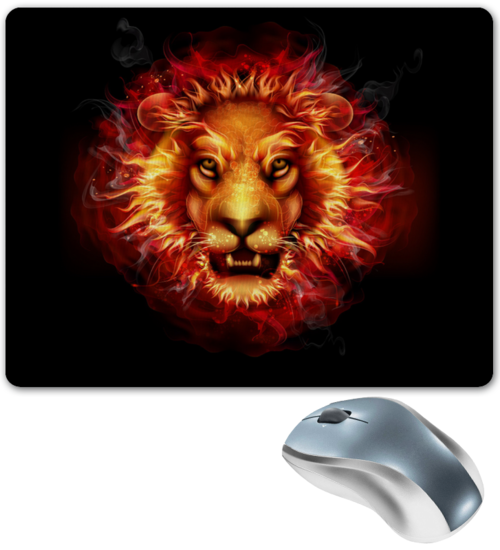 Заказать коврик для мышки в Москве. Коврик для мышки Fire Lion от Leichenwagen - готовые дизайны и нанесение принтов.