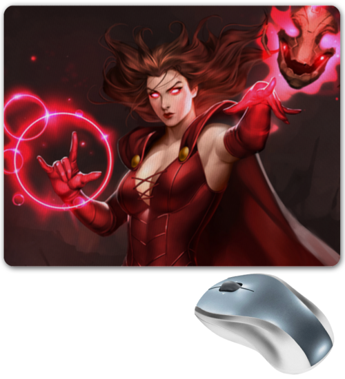 Заказать коврик для мышки в Москве. Коврик для мышки Алая Ведьма / Scarlet Witch от Jimmy Flash - готовые дизайны и нанесение принтов.