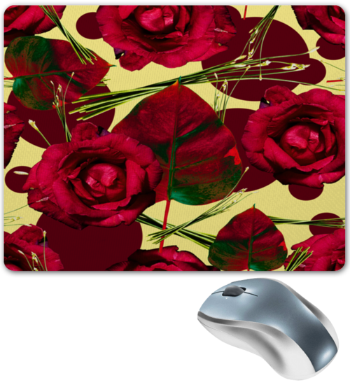 Заказать коврик для мышки в Москве. Коврик для мышки красные розы от THE_NISE  - готовые дизайны и нанесение принтов.