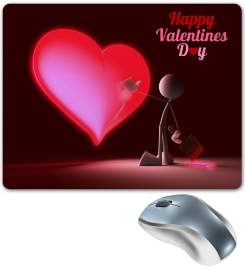 Заказать коврик для мышки в Москве. Коврик для мышки Happy Valentine's Day от Leichenwagen - готовые дизайны и нанесение принтов.