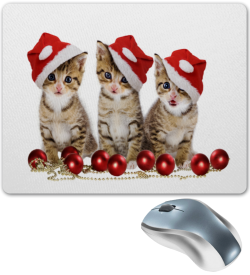 Заказать коврик для мышки в Москве. Коврик для мышки Новогодние котята от THE_NISE  - готовые дизайны и нанесение принтов.