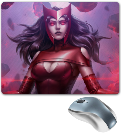 Заказать коврик для мышки в Москве. Коврик для мышки Алая Ведьма / Scarlet Witch от Jimmy Flash - готовые дизайны и нанесение принтов.