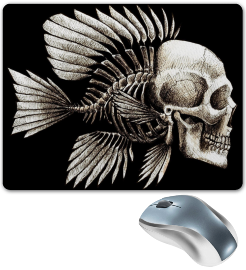 Заказать коврик для мышки в Москве. Коврик для мышки Skull Face Fish от Leichenwagen - готовые дизайны и нанесение принтов.