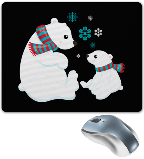 Заказать коврик для мышки в Москве. Коврик для мышки Белые медведи от THE_NISE  - готовые дизайны и нанесение принтов.