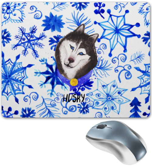 Заказать коврик для мышки в Москве. Коврик для мышки Хаски от THE_NISE  - готовые дизайны и нанесение принтов.