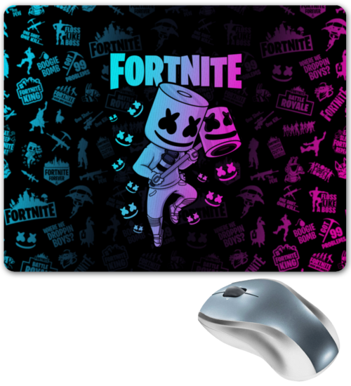 Заказать коврик для мышки в Москве. Коврик для мышки FORTNITE MARSHMELLO от geekbox - готовые дизайны и нанесение принтов.