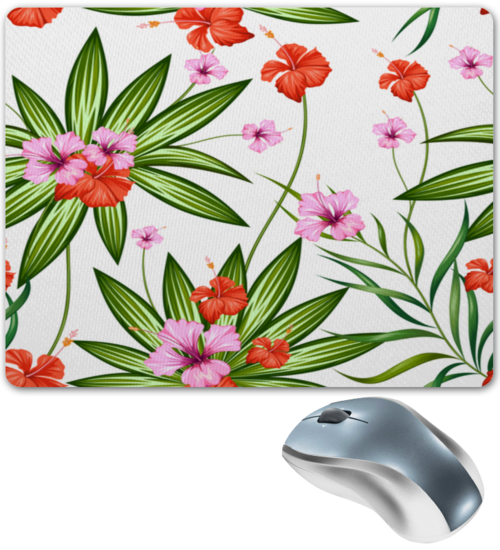 Заказать коврик для мышки в Москве. Коврик для мышки Тропические цветы от THE_NISE  - готовые дизайны и нанесение принтов.