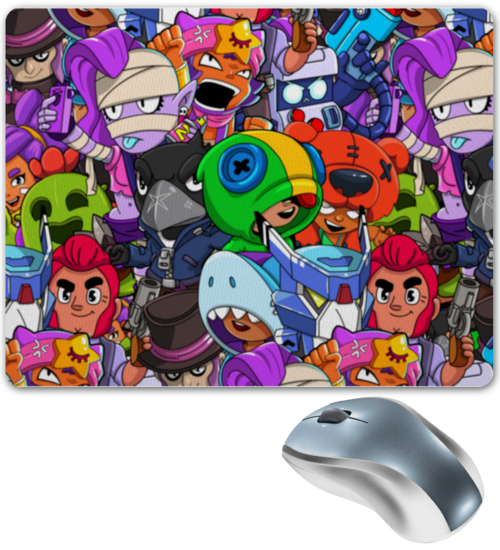 Заказать коврик для мышки в Москве. Коврик для мышки BRAWL STARS от geekbox - готовые дизайны и нанесение принтов.