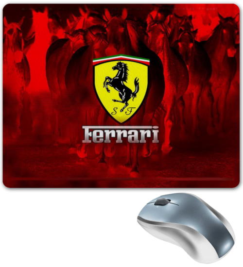Заказать коврик для мышки в Москве. Коврик для мышки Ferrari от Leichenwagen - готовые дизайны и нанесение принтов.