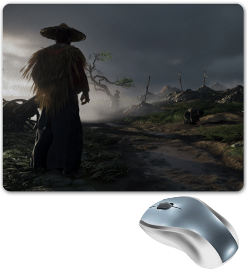 Заказать коврик для мышки в Москве. Коврик для мышки Ghost of Tsushima от GeekFox  - готовые дизайны и нанесение принтов.