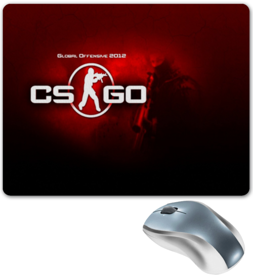 Заказать коврик для мышки в Москве. Коврик для мышки CS GO - красный фон от fragrange - готовые дизайны и нанесение принтов.