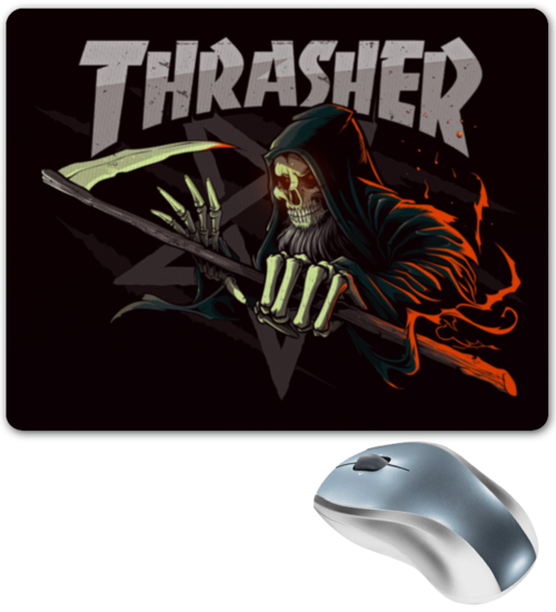 Заказать коврик для мышки в Москве. Коврик для мышки Thrasher от Leichenwagen - готовые дизайны и нанесение принтов.