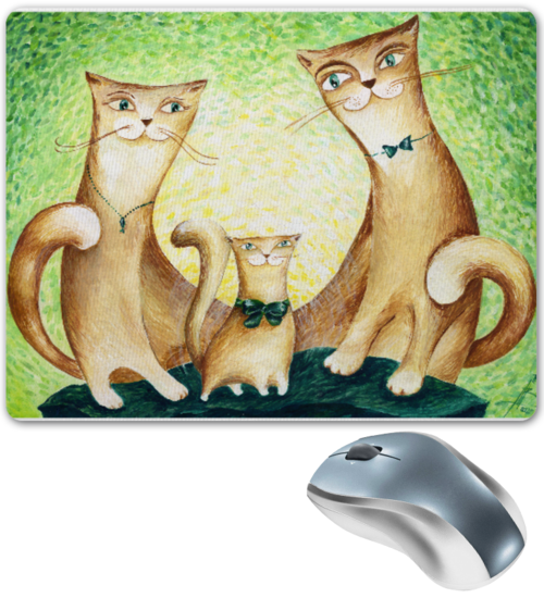 Заказать коврик для мышки в Москве. Коврик для мышки Кошки от Мария Зайцева - готовые дизайны и нанесение принтов.