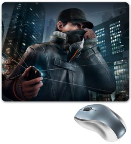 Заказать коврик для мышки в Москве. Коврик для мышки Watch Dogs от YellowCloverShop - готовые дизайны и нанесение принтов.