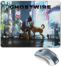 Заказать коврик для мышки в Москве. Коврик для мышки GhostWire Tokyo от THE_NISE  - готовые дизайны и нанесение принтов.