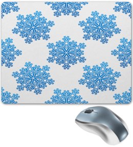 Заказать коврик для мышки в Москве. Коврик для мышки Голубые снежинки от THE_NISE  - готовые дизайны и нанесение принтов.