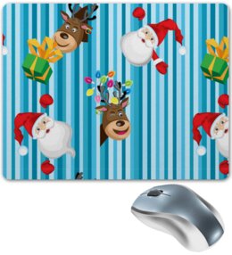 Заказать коврик для мышки в Москве. Коврик для мышки Полосатый Новый Год от IrinkaArt  - готовые дизайны и нанесение принтов.